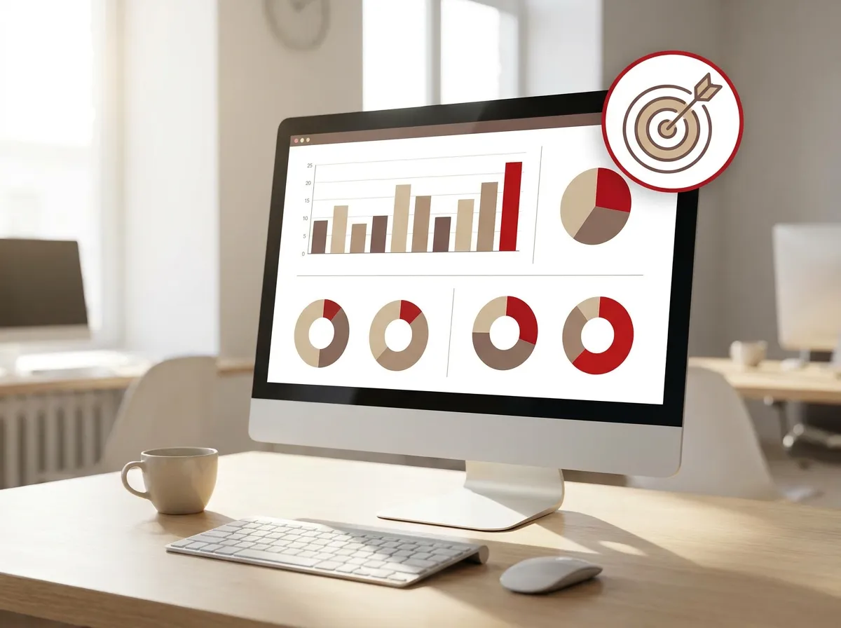 Marketing analytics dashboard with audience targeting charts for hotel guest segmentation