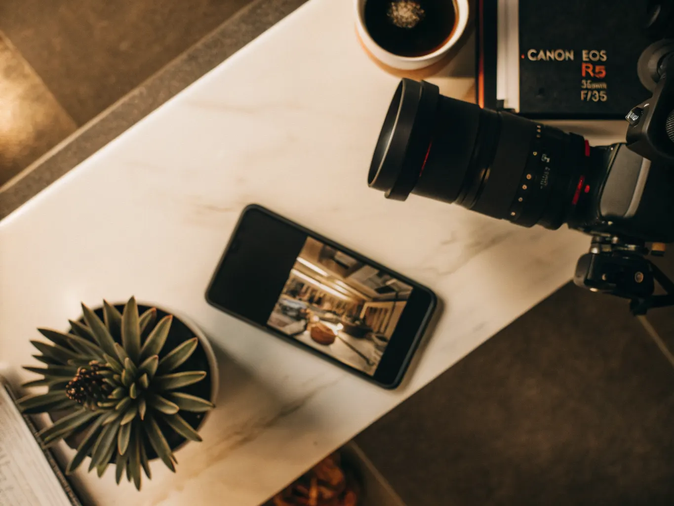 Social media content strategy flat lay for luxury hotel Instagram management