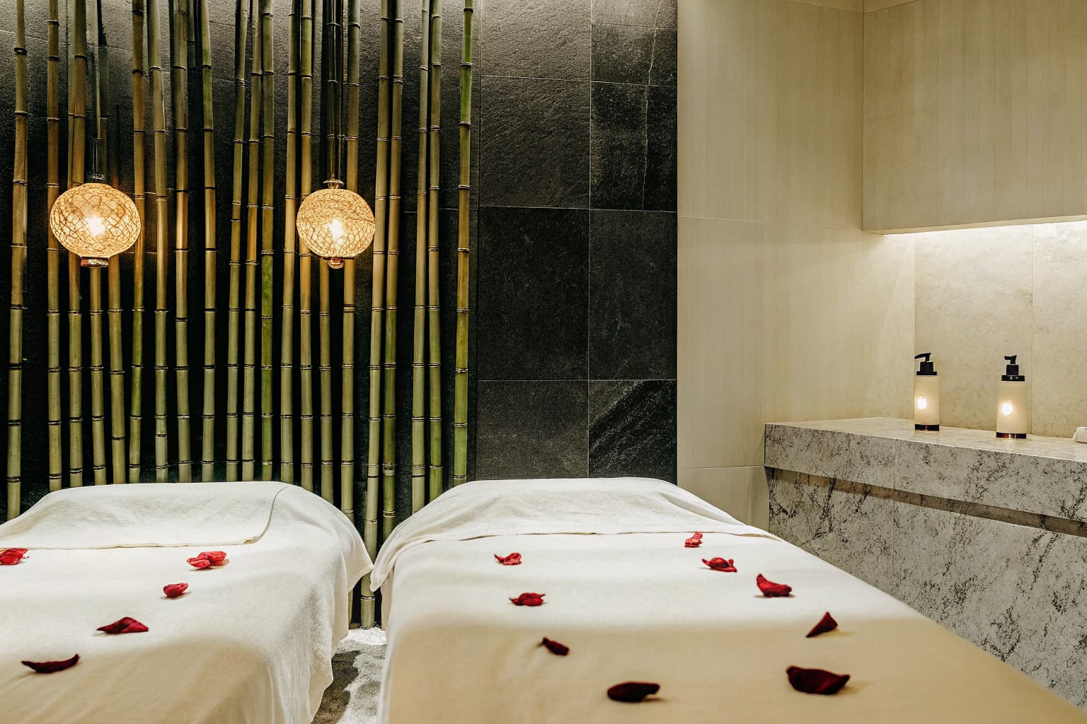 Spa treatment room and retail area representing booking-driven spa marketing